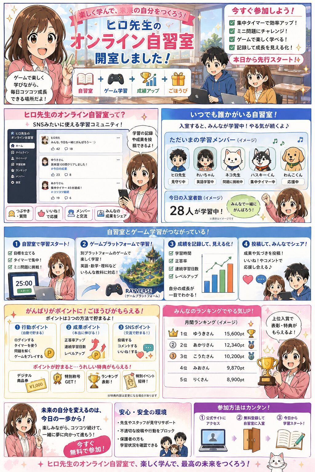 集中力アップのオンライン自習室